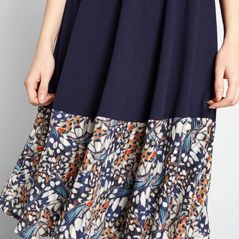 ModCloth A Blue Mood Fit and Flare Dress - Picture 3 of 6